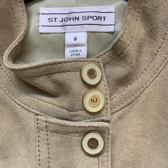 St. John Sport Womens Small Goat Suede Vest Tan EUC - Picture 6 of 12